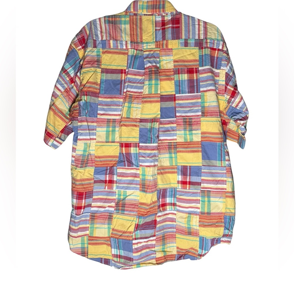 Orvis Plaid Madras Patchwork Button Down Shirt Me… - image 2
